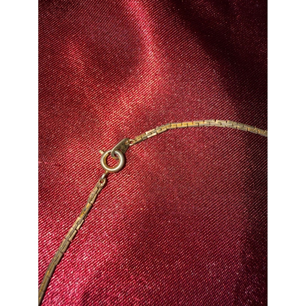 Vintage Gold Tone Box Link Chain Necklace Dainty Minimalist Jewelry 16 Inch